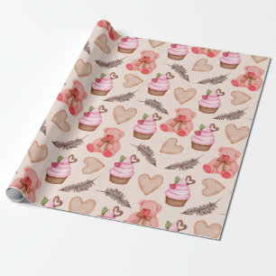 Teddy Bear Muster Wrapping Paper Geschenkpapier