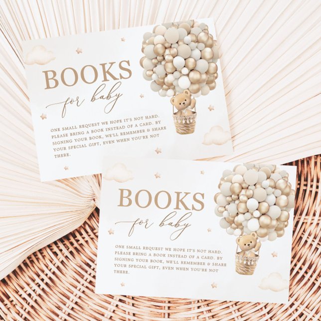Teddy Bear Neutral Baby Shower Buchanfrage Begleitkarte (Von Creator hochgeladen)