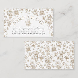 Teddy Bear Neutral Toile Books für Babydusche Begleitkarte