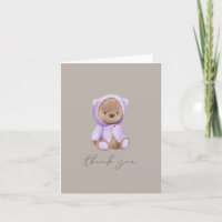 Teddy Bear Niedlich Lila-braun-neutrale Wasserfarb