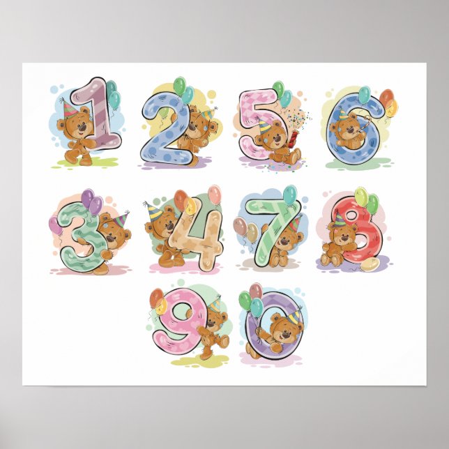 Teddy Bear Numbers Poster (Vorne)