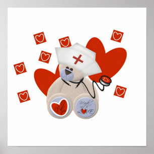 Teddy Bear Nurse Liebe Tshirts und Geschenke Poster