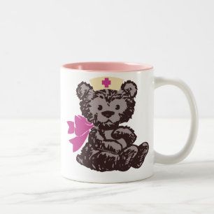 Teddy Bear Nurse (Rosa) Zweifarbige Tasse