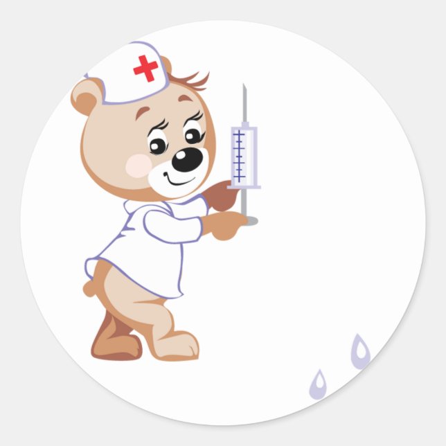 Teddy Bear Nurse Stickers (Vorderseite)