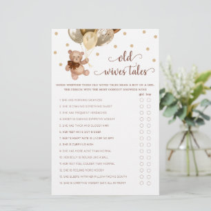 Teddy Bear Old Ehefrauen erzählt Gender Reveal Bab