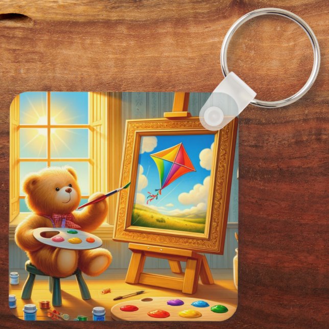 Teddy Bear Painter Schlüsselanhänger (Rückseite)