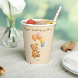 Teddy Bear Paper Cup mit Pastellballons Pappbecher