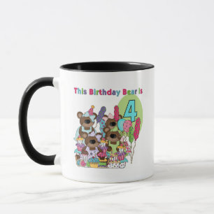 Teddy Bear Party 4. Geburtstag Tshirts und Geschen Tasse
