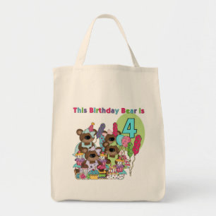 Teddy Bear Party 4. Geburtstag Tshirts und Geschen Tragetasche