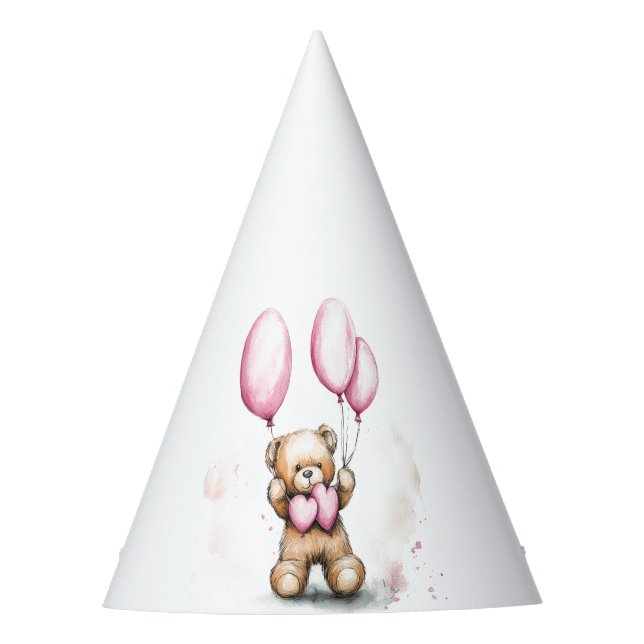 Teddy Bear Pastel Party Hat Partyhütchen (Vorderseite)