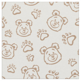 Teddy Bear Paws Boho Boy Baby Kids Neutral Beige Stoff