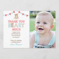 Teddy bear picknick Danke You Card Teddy Bären Boy