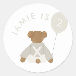 Teddy Bear Picnic Baby Birthday Runder Aufkleber