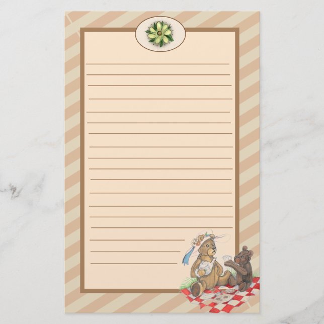 Teddy Bear Picnic Briefpapier (Vorderseite)