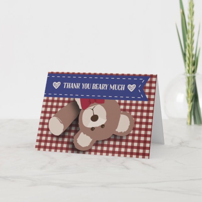 Teddy Bear Picnic Danke - Red Gingham (Vorderseite)
