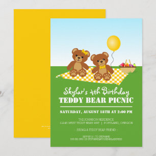 Teddy Bear Picnic Geburtstagsparty Einladung