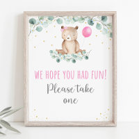 Teddy Bear Picnic Pink Floral Birthday Gefälligkei