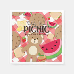 Teddy Bear Picnic Summer Birthday Party Custom Serviette