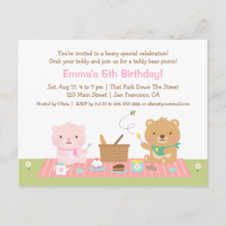 Teddy Bear Picnic Tea Party Einladung zum Geburtst