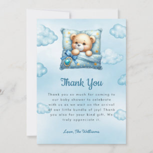 Teddy Bear Pillow Baby Dusche Danke Karte
