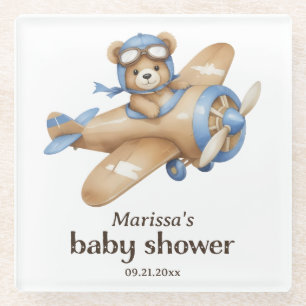Teddy Bear Pilot Baby Boy Dusche Glasuntersetzer