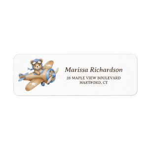 Teddy Bear Pilot Baby Boy Dusche Rücksendeadresse