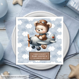 Teddy Bear Pilot Napkins Baby Dusche Feier Serviette
