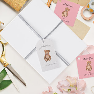 Teddy Bear Pink Baby Dusche Geschenkanhänger