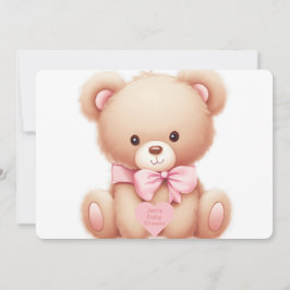 Teddy Bear Pink Baby Girl Dusche Einladung