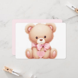 Teddy Bear Pink Baby Girl Dusche Einladung