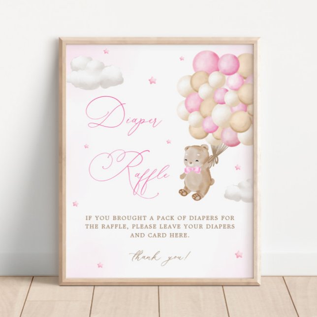 Teddy Bear Pink Babydusche Windelwindeln Poster (Von Creator hochgeladen)