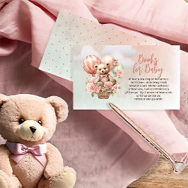 Teddy Bear Pink Balloon Babydusche Bücher für Baby Begleitkarte