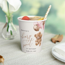 Teddy Bear, Pink Balloons, Erster Geburtstag