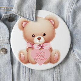 Teddy Bear Pink Button