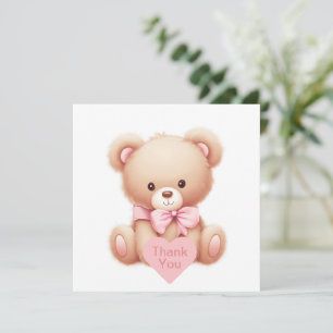 Teddy Bear Pink Danke Karte