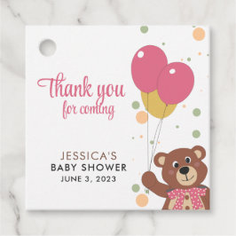 Teddy Bear Pink & Gold Baby Girl Dusche Geschenkanhänger