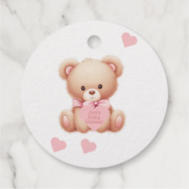 Teddy Bear Pink Gold Foil Front Fevor Tags