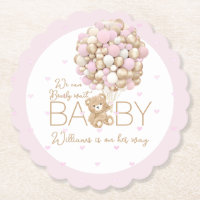 Teddy Bear Pink Heart & Balloon Baby Girl Dusche