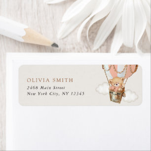 Teddy Bear, Pink Hot Air Ballon, Babydusche