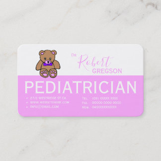 Teddy Bear Pink Pädiatrische Appointkarte Terminkarte