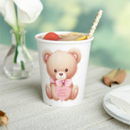 Teddy Bear Pink Pappbecher