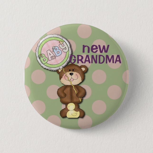 Teddy Bear Pink und Green Button (Vorderseite)
