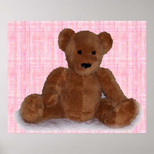 Teddy Bear Plush Fotografie Rosa Poster (Vorne)
