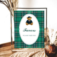 Teddy Bear Preppy Baby Shower favorisiert Poster