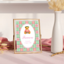 Teddy Bear Preppy Girl Baby Shower favorisiert Pos Poster