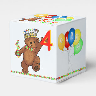 Teddy Bear Prinz 4. Geburtstag Party Custom Geschenkschachtel