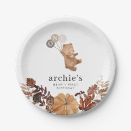 Teddy Bear Pumpkin - 1. Geburtstag Pappteller