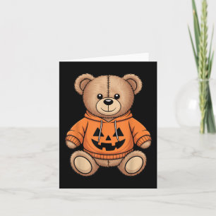 Teddy Bear Pumpkin Graphic Fall Halloween Karte
