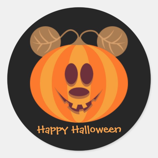 Teddy Bear Pumpkin Happy Halloween Stickers (Vorderseite)