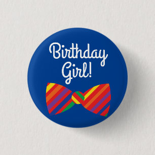 Teddy Bear Rainbow Niedlich 1. Geburtstag Party Button